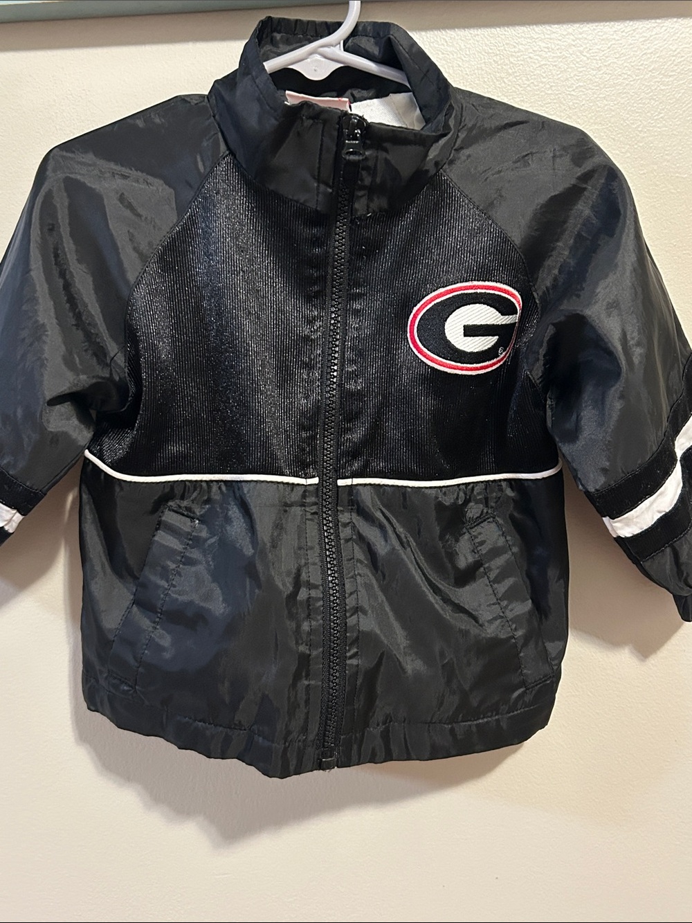 Vintage Majestic Georgia Bulldogs Kids Full-Zip Windbreaker Jacket 18M Black